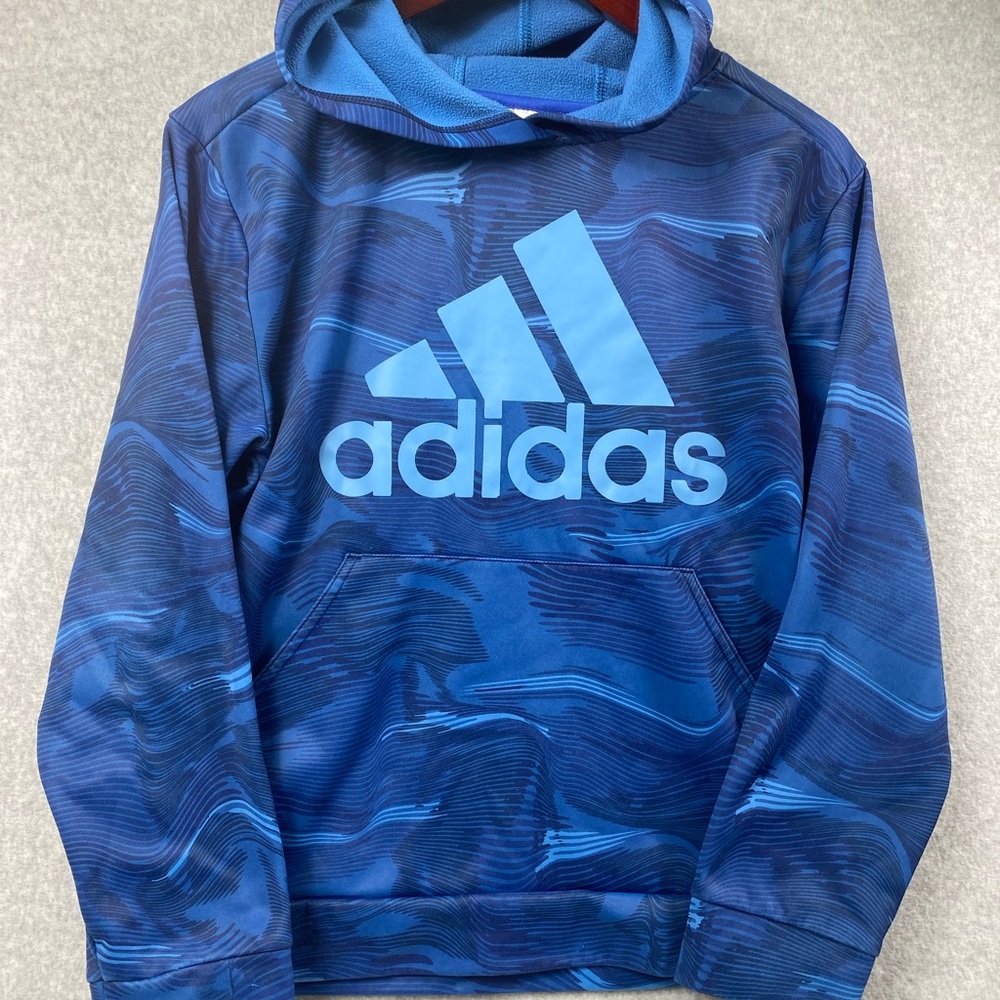 Adidas Blue Patterned Hoodie